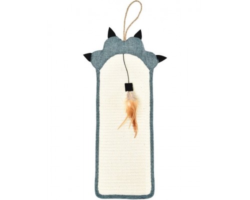 Когтеточка для кошек из сизаля "Лапа" с перьями