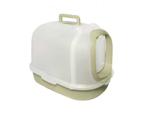 Туалет для кошек закрытый "Гигант" (совок в комплекте) оливковый серия HYGIENE