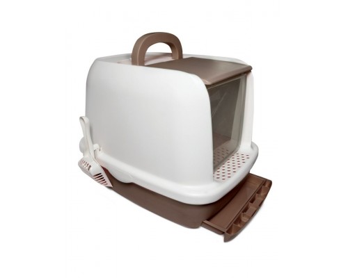 Туалет для кошек закрытый "Смарт" (совок, сетка в комплекте), кофейный, , серия HYGIENE