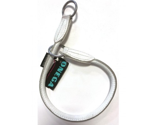 Удавка круглая, натуральная кожа, белая