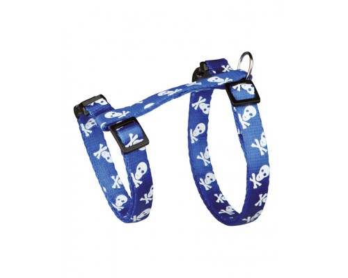 Шлейка с поводком для кошки, Нейлон, "Черепа и кости"