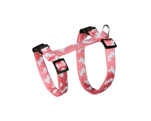 Шлейка с поводком для кошки, Нейлон, "Черепа и кости"