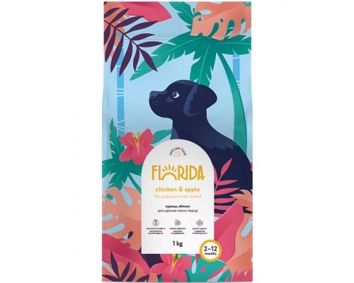 Корм для щенков малых пород с курицей и яблоком