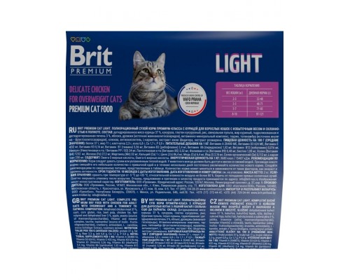 Brit Premium Light с курицей для кошек с избыточным весом