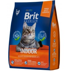 Brit Premium Cat Indoor с курицей для кошек домашнего содержания