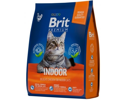 Brit Premium Cat Indoor с курицей для кошек домашнего содержания