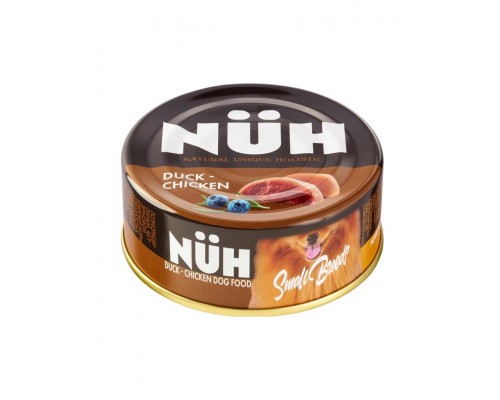 Беззерновой влажный корм для взрослых собак мелких пород, Утка и цыплёнок