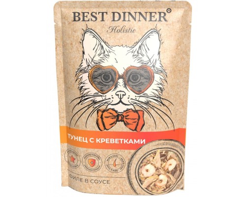 Holistic для взрослых кошек Тунец с креветками в соусе