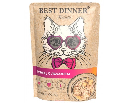 Holistic для взрослых кошек Тунец с лососем в соусе
