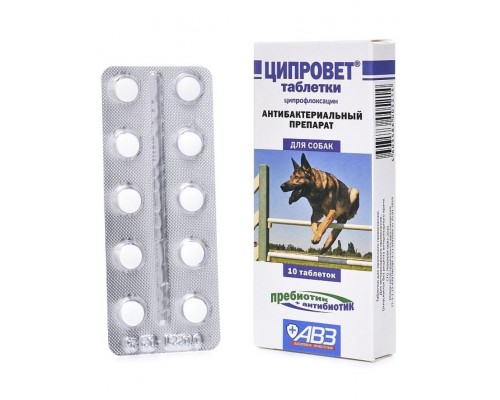 Ципровет - антибактериальный препарат для собак средних и крупных пород