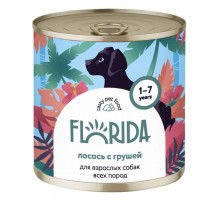 Консервы FLORIDA для собак с лососем и грушей