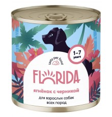 Консервы FLORIDA для собак с ягненком и черникой