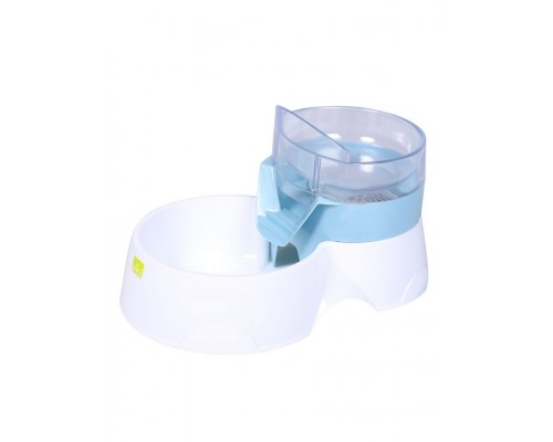 Автопоилка-кормушка для животных 2 в 1 Pet Feeder бело-голубая