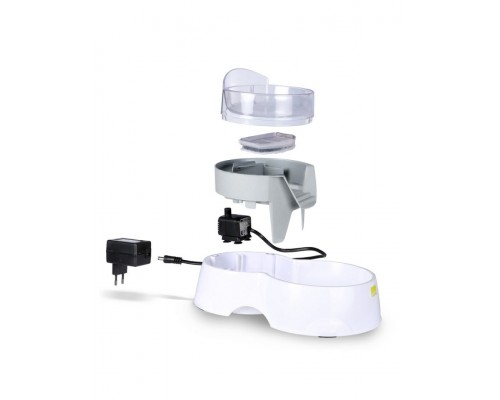 Автопоилка-кормушка для животных 2 в 1 Pet Feeder бело-голубая