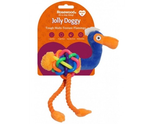 Jolly Doggy Multi Texture Игрушка комби Фламинго для собак