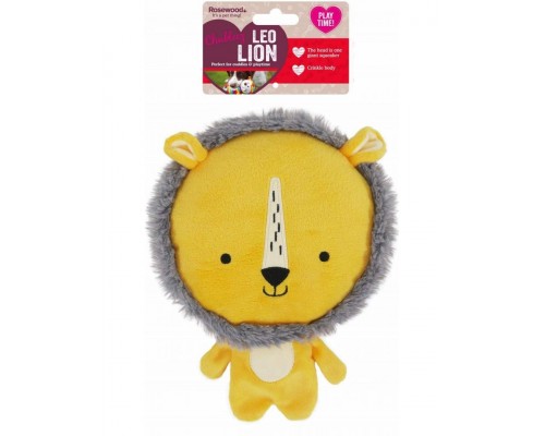 Игрушка для собак мягкая с большой пищалкой "Львёнок Лео", жёлтый
