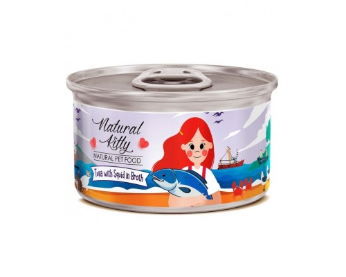 Natural Kitty Тунец с кальмаром в бульоне