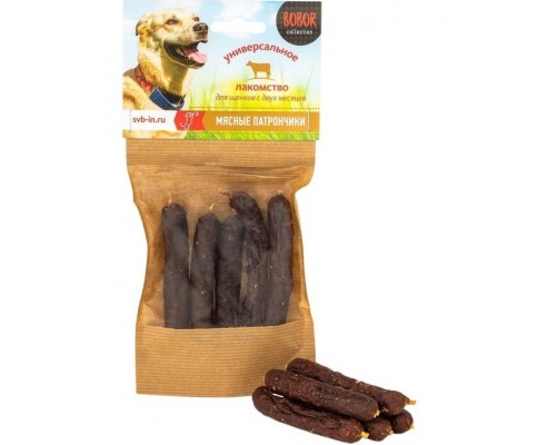 Мясные Патрончики (мясо и субпродукты говяжьи) для щенков с 2 месяцев