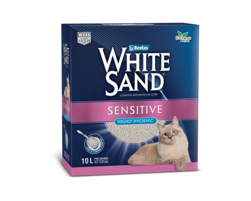 White Sand комкующийся наполнитель для чувствительных кошек, без запаха