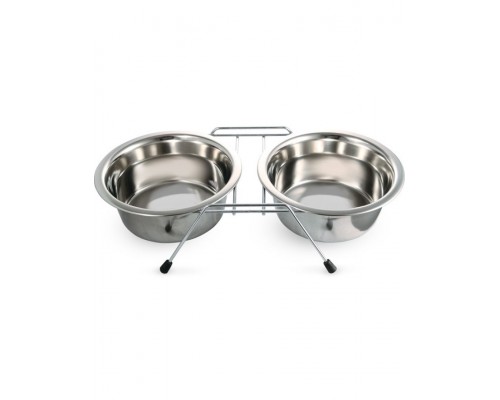 Миска металлическая на подставке с ножками