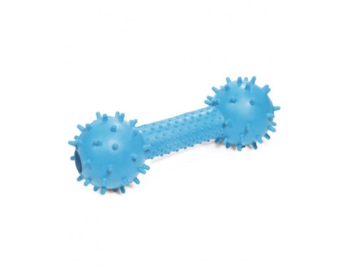 Игрушка из цельнолитой резины "Гантель шипованная с колокольчиком"