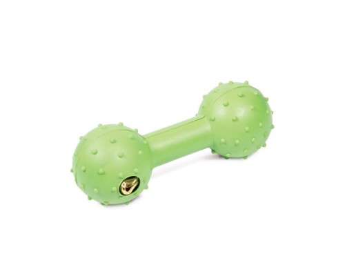Игрушка для собак из цельнолитой резины "Гантель с колокольчиком"