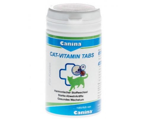 Canina Cat-Vitamin Tabs уникальный витаминно-минеральный комплекс обеспечивает полноценный рост и отличное физическое состояние животного, незаменим при натуральном типе кормления