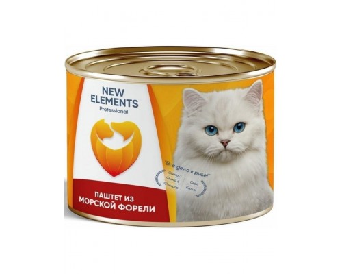 New Elements Professional FISH Паштет из морской форели консервы для кошек