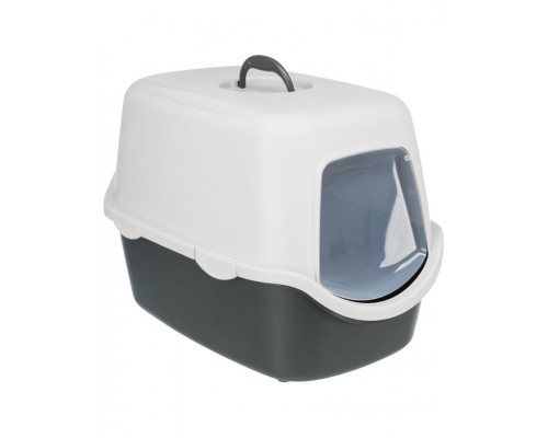 Туалет для кошек Vico с крышкой тёмно-серый/светло-серый
