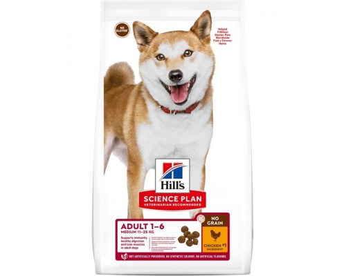 Science Plan No Grain беззлаковый корм для средних пород с курицей и картофелем