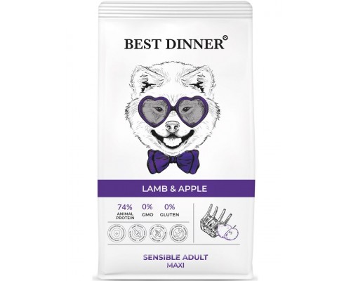 Sensible Adult Maxi Lamb&Apple корм для собак крупных пород с ягненком и яблоком