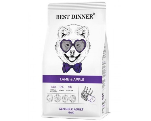 Sensible Adult Maxi Lamb&Apple корм для собак крупных пород с ягненком и яблоком