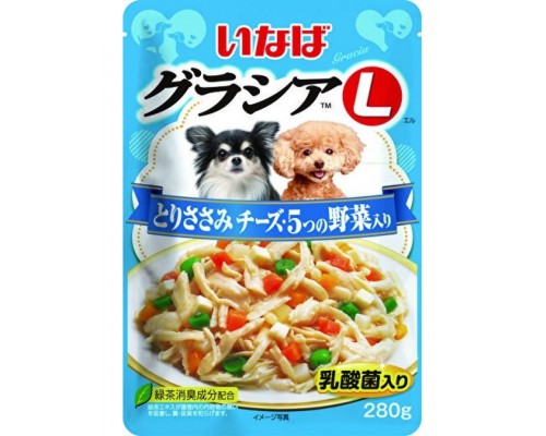 Влажный корм для собак Inaba Gracia L куриное филе с сыром и овощами