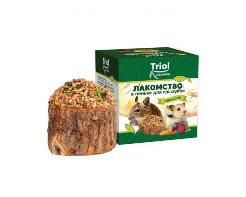 Лакомство Triol Standard в пеньке для грызунов с овощами