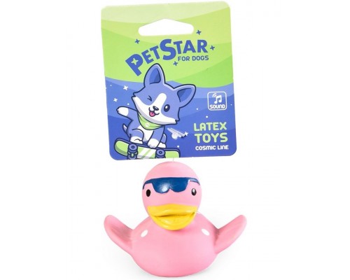 Игрушка для собак Уточка с пищалкой розовая, латекс