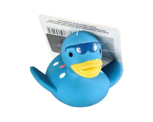 Игрушка для собак Уточка с пищалкой голубая, латекс