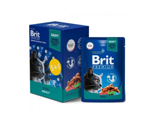 Промо-Набор 5+1 утка в соусе паучи для взрослых кошек