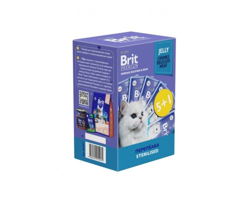 Промо-Набор 5+1 перепелка в желе паучи для взрослых стерилизованных кошек