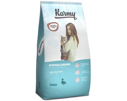 Hipoallergenic сухой корм для кошек при пищевой аллергии c уткой