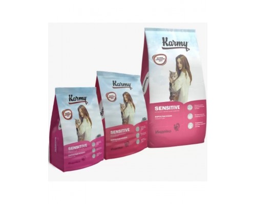 Sensitive корм для взрослых кошек с чувствительным пищеварением, индейка