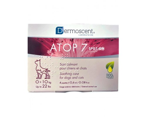 Атоп 7 Спот-Он успокаивающие кожу капли для собак и кошек против зуда, 0-10 кг