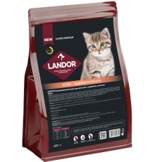 LANDOR корм для котят с индейкой и  лососем