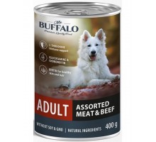 Mr.Buffalo Adult Dog «МЯСНОЕ АССОРТИ С ГОВЯДИНОЙ» консервы для собак