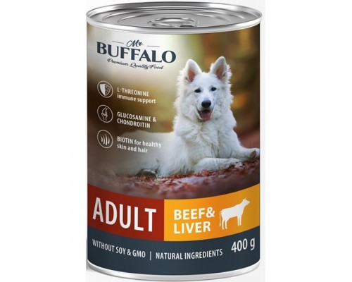 Mr.Buffalo Adult Dog «ГОВЯДИНА И ПЕЧЕНЬ» консервы для собак