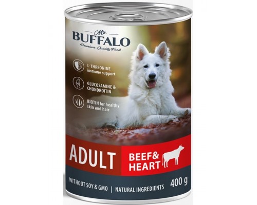 Mr.Buffalo Adult Dog «ГОВЯДИНА И СЕРДЦЕ» консервы для собак