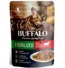 Mr.Buffalo Sterilized «ГОВЯДИНА» в соусе влажный для стерилизованных кошек