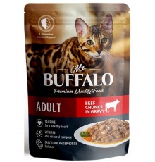 Mr.Buffalo Adult Cat «ГОВЯДИНА» в соусе влажный для взрослых кошек