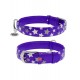 Ошейник для собак кожаный WAUDOG Glamour "Звёздочка" светящийся/светоотражающий, фиолетовый
