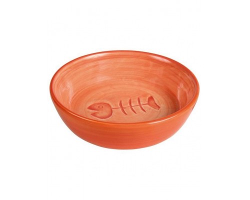 Миска керамическая  с рисунком "рыбья кость, цветная