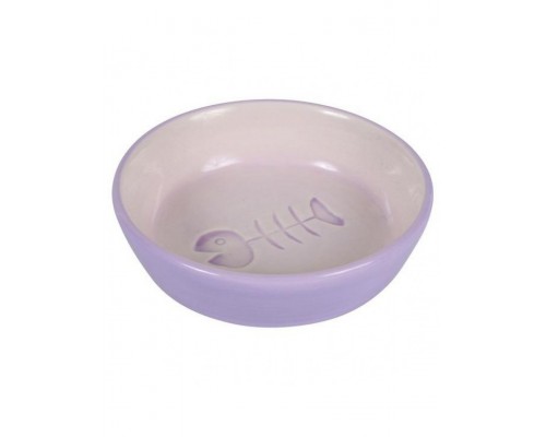 Миска керамическая  с рисунком "рыбья кость, цветная